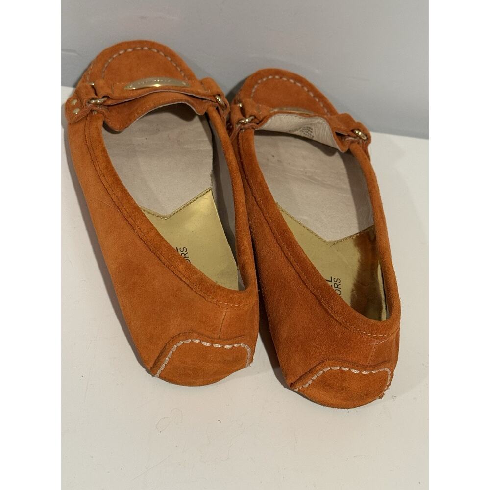 MICHAEL KORS Orange Suede Leather Loafers Moccasins Slip On Shoes Women’s Size 7 - Picture 4 of 6
